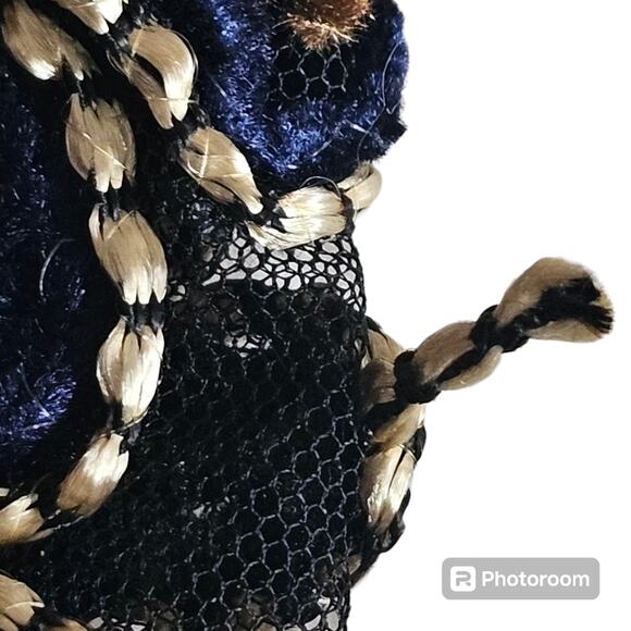 Karlie Multicolored Embroidered Bell Sleeve Velvet Mini Dress NWT Size L - Picture 10 of 15